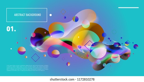 Creative geometric wallpaper. Trendy gradient fluid and liquid shapes composition. Eps10 vector.