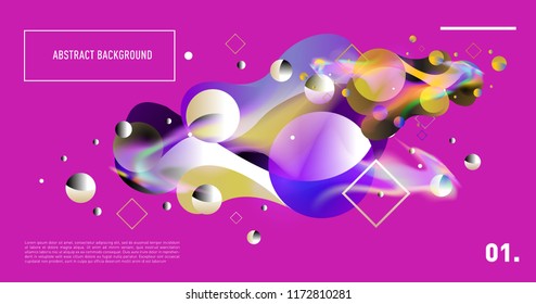 Creative geometric wallpaper. Trendy gradient fluid and liquid shapes composition. Eps10 vector.