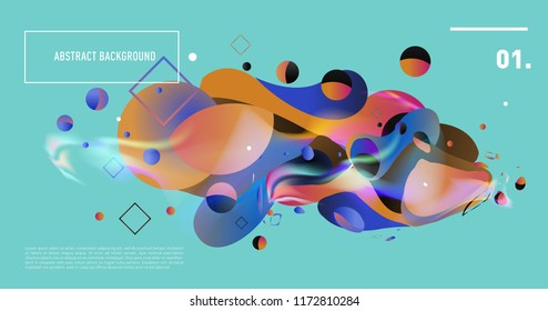 Creative geometric wallpaper. Trendy gradient fluid and liquid shapes composition. Eps10 vector.