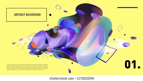 Creative geometric wallpaper. Trendy gradient fluid and liquid shapes composition. Eps10 vector.