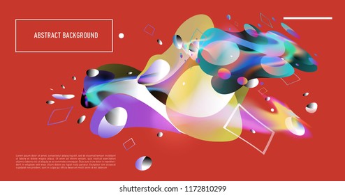 Creative geometric wallpaper. Trendy gradient fluid and liquid shapes composition. Eps10 vector.