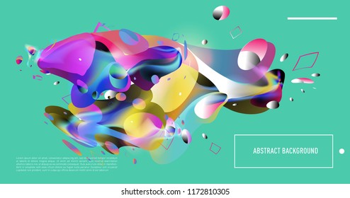 Creative geometric wallpaper. Trendy gradient fluid and liquid shapes composition. Eps10 vector.