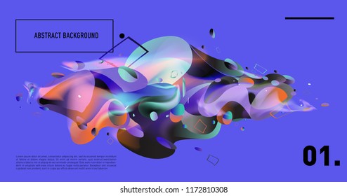 Creative geometric wallpaper. Trendy gradient fluid and liquid shapes composition. Eps10 vector.