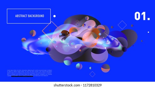 Creative geometric wallpaper. Trendy gradient fluid and liquid shapes composition. Eps10 vector.
