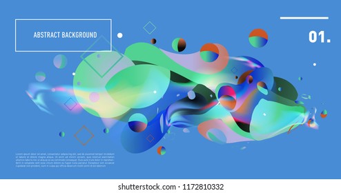 Creative geometric wallpaper. Trendy gradient fluid and liquid shapes composition. Eps10 vector.