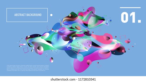 Creative geometric wallpaper. Trendy gradient fluid and liquid shapes composition. Eps10 vector.