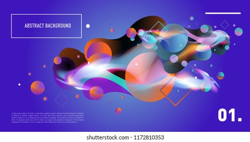 Creative geometric wallpaper. Trendy gradient fluid and liquid shapes composition. Eps10 vector.