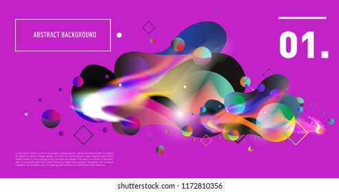 Creative geometric wallpaper. Trendy gradient fluid and liquid shapes composition. Eps10 vector.