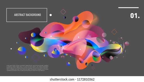 Creative geometric wallpaper. Trendy gradient fluid and liquid shapes composition. Eps10 vector.