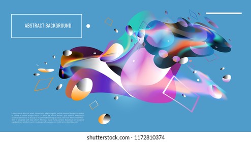 Creative geometric wallpaper. Trendy gradient fluid and liquid shapes composition. Eps10 vector.