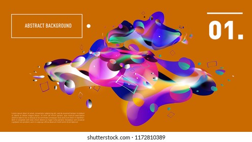 Creative geometric wallpaper. Trendy gradient fluid and liquid shapes composition. Eps10 vector.