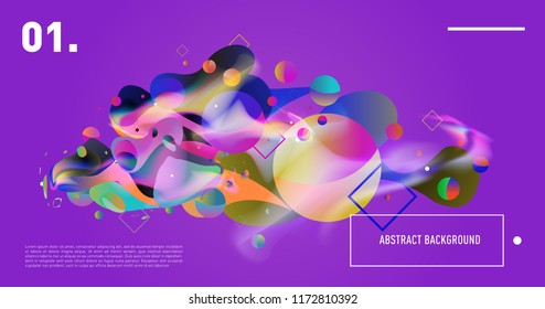 Creative geometric wallpaper. Trendy gradient fluid and liquid shapes composition. Eps10 vector.