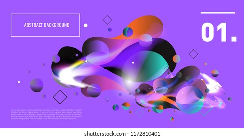 Creative geometric wallpaper. Trendy gradient fluid and liquid shapes composition. Eps10 vector.