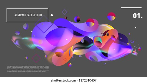 Creative geometric wallpaper. Trendy gradient fluid and liquid shapes composition. Eps10 vector.