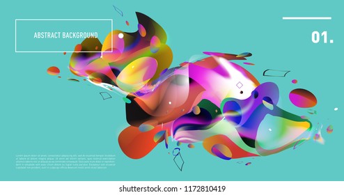 Creative geometric wallpaper. Trendy gradient fluid and liquid shapes composition. Eps10 vector.