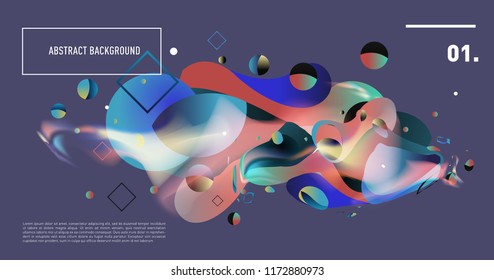 Creative geometric wallpaper. Trendy gradient fluid and liquid shapes composition. Eps10 vector.