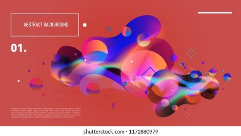 Creative geometric wallpaper. Trendy gradient fluid and liquid shapes composition. Eps10 vector.