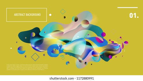 Creative geometric wallpaper. Trendy gradient fluid and liquid shapes composition. Eps10 vector.