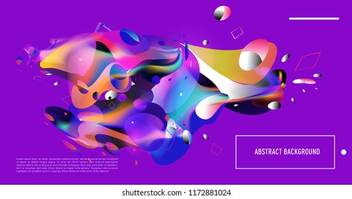 Creative geometric wallpaper. Trendy gradient fluid and liquid shapes composition. Eps10 vector.