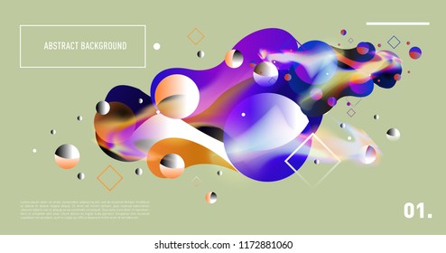 Creative geometric wallpaper. Trendy gradient fluid and liquid shapes composition. Eps10 vector.
