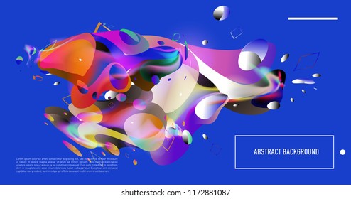 Creative geometric wallpaper. Trendy gradient fluid and liquid shapes composition. Eps10 vector.