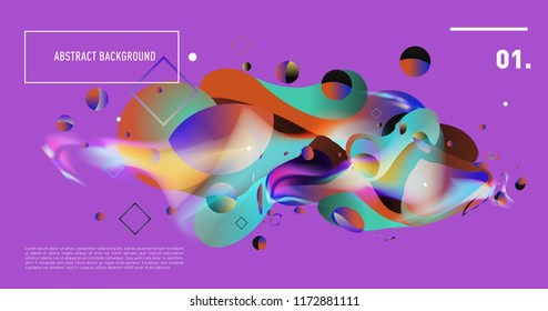 Creative geometric wallpaper. Trendy gradient fluid and liquid shapes composition. Eps10 vector.