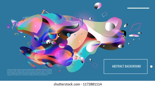 Creative geometric wallpaper. Trendy gradient fluid and liquid shapes composition. Eps10 vector.