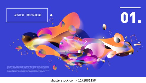 Creative geometric wallpaper. Trendy gradient fluid and liquid shapes composition. Eps10 vector.