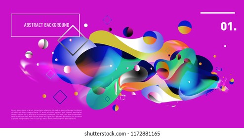 Creative geometric wallpaper. Trendy gradient fluid and liquid shapes composition. Eps10 vector.
