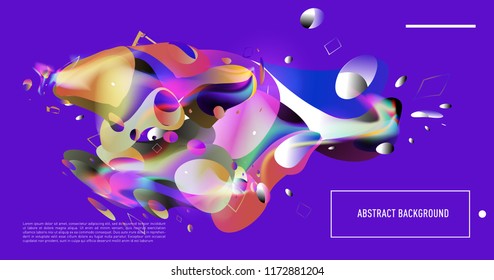 Creative geometric wallpaper. Trendy gradient fluid and liquid shapes composition. Eps10 vector.