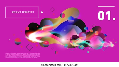 Creative geometric wallpaper. Trendy gradient fluid and liquid shapes composition. Eps10 vector.