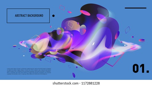Creative geometric wallpaper. Trendy gradient fluid and liquid shapes composition. Eps10 vector.