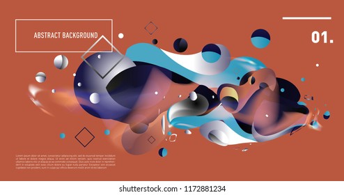 Creative geometric wallpaper. Trendy gradient fluid and liquid shapes composition. Eps10 vector.