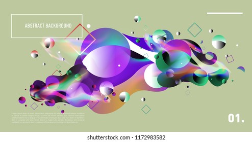 Creative geometric wallpaper. Trendy gradient fluid and liquid shapes composition. Eps10 vector.