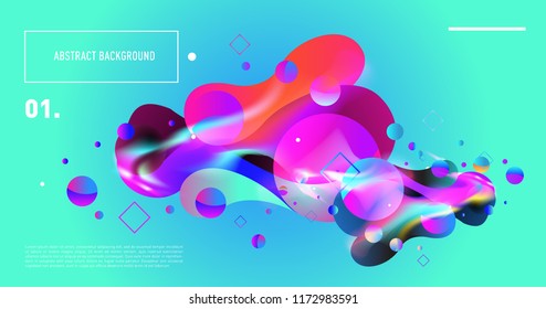 Creative geometric wallpaper. Trendy gradient fluid and liquid shapes composition. Eps10 vector.