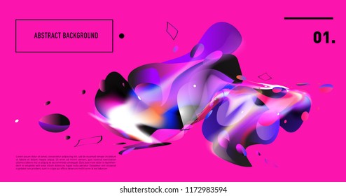 Creative geometric wallpaper. Trendy gradient fluid and liquid shapes composition. Eps10 vector.