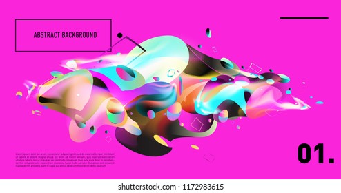 Creative geometric wallpaper. Trendy gradient fluid and liquid shapes composition. Eps10 vector.