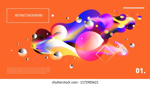 Creative geometric wallpaper. Trendy gradient fluid and liquid shapes composition. Eps10 vector.