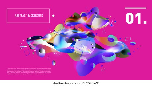 Creative geometric wallpaper. Trendy gradient fluid and liquid shapes composition. Eps10 vector.