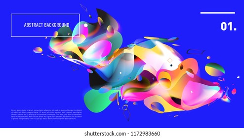 Creative geometric wallpaper. Trendy gradient fluid and liquid shapes composition. Eps10 vector.