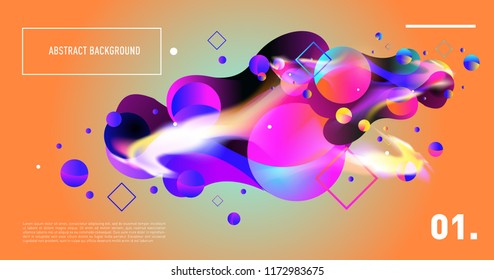 Creative geometric wallpaper. Trendy gradient fluid and liquid shapes composition. Eps10 vector.
