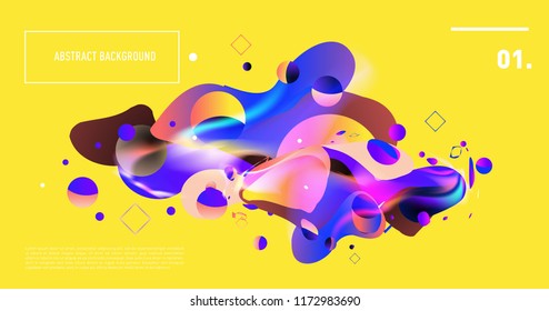 Creative geometric wallpaper. Trendy gradient fluid and liquid shapes composition. Eps10 vector.