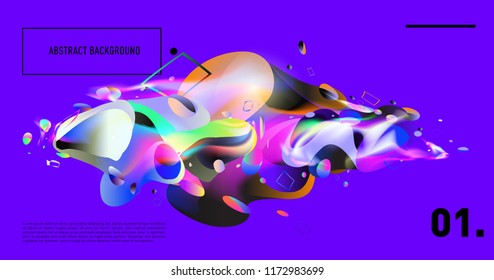 Creative geometric wallpaper. Trendy gradient fluid and liquid shapes composition. Eps10 vector.
