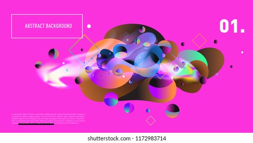 Creative geometric wallpaper. Trendy gradient fluid and liquid shapes composition. Eps10 vector.
