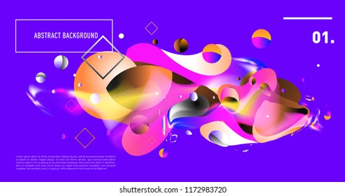 Creative geometric wallpaper. Trendy gradient fluid and liquid shapes composition. Eps10 vector.