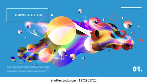 Creative geometric wallpaper. Trendy gradient fluid and liquid shapes composition. Eps10 vector.