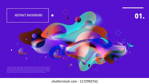 Creative geometric wallpaper. Trendy gradient fluid and liquid shapes composition. Eps10 vector.