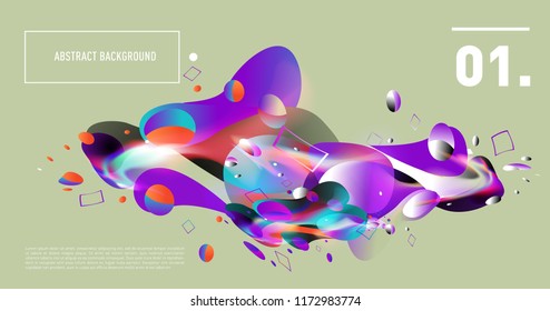 Creative geometric wallpaper. Trendy gradient fluid and liquid shapes composition. Eps10 vector.