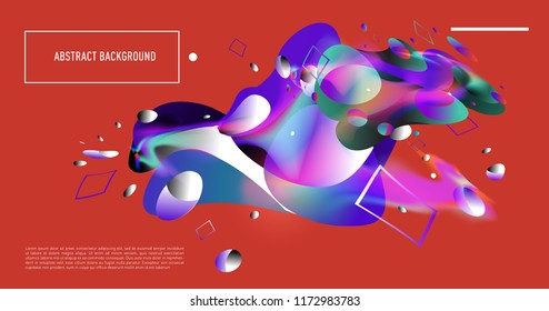 Creative geometric wallpaper. Trendy gradient fluid and liquid shapes composition. Eps10 vector.
