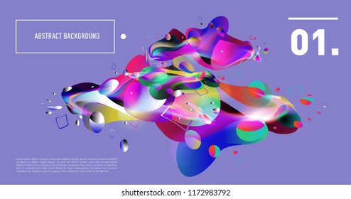 Creative geometric wallpaper. Trendy gradient fluid and liquid shapes composition. Eps10 vector.